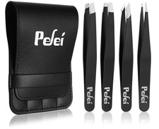 Juego de pinzas para cejas profesionales de 4 piezas