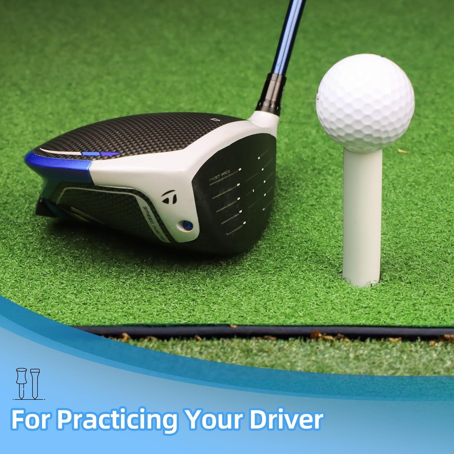 Rubber Golf Tees For Mats Golf Tee Holder For Driving Range & Simulator 32 Pcs