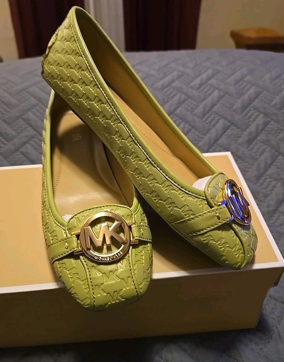 Women's Michael Kors FULTON Moc LIME Green Flats Size 8½ MK
