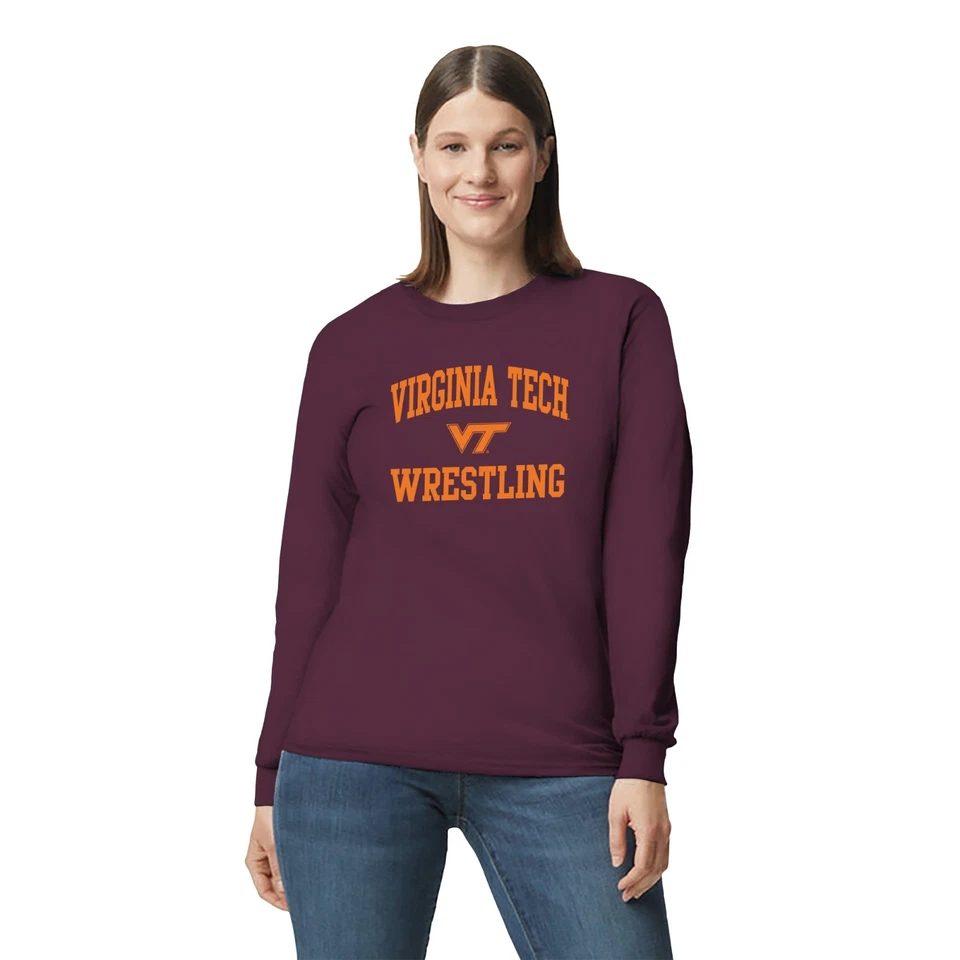 Virginia Tech Arch Logo Wrestling Long Sleeve - Maroon - Image 4 of 4