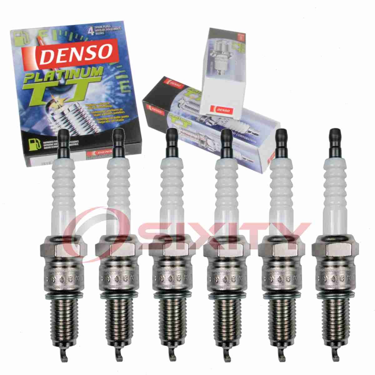 6 pc Denso Platinum TT Spark Plugs for 1969-1976 Triumph TR6 2.5L L6 pa
