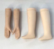 Vintage Porcelain Doll's Parts Legs Hands 4 pc in Set