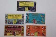 Wampole Creo-Terpin Advertising Cards Set of 5 Military Insignia Birds Vintage