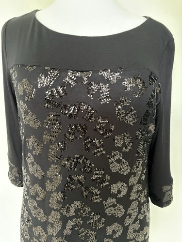 🩶WALLIS .. Fabulous Black Stretchy Sequin Dress Size 12 petite🩶 - Picture 4 of 7