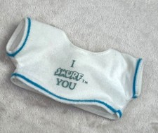 Vintage Smurf Shirt for Doll Plush Bear Stuffed Animal Blue White