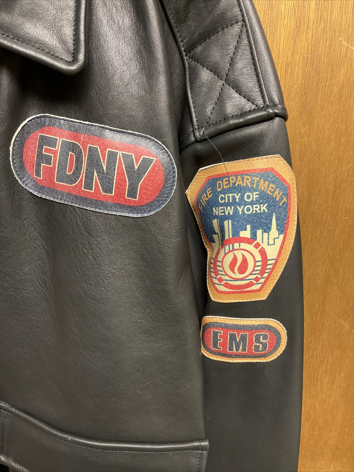 Mens Tribute 9/11 Leather Jacket Coat size XXL Home Of The Heros 1st ...