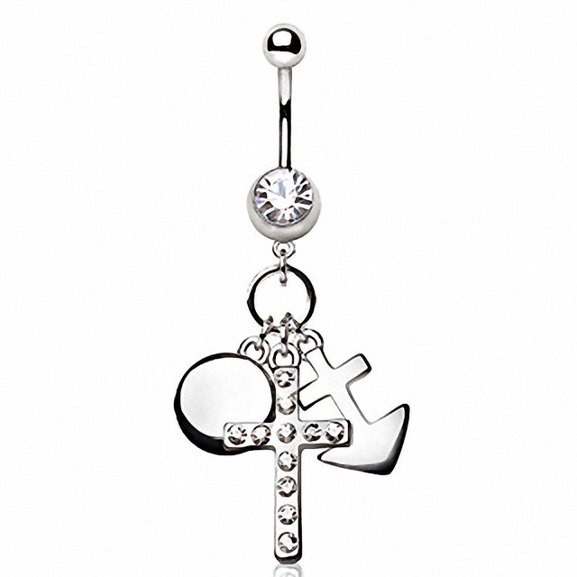 Piercing nombril croix et ancre IV6753 Piercing nombril croix et ancre IV6753