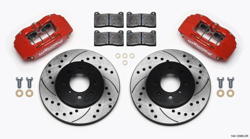 Wilwood DPHA Front Caliper & Rotor Kit Drill Red Fits Honda/Acura w/62mm Rotor - Afbeelding 1 van 10