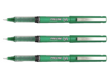 Pilot Precise V5 Rolling Ball Pen 0.5mm X-Fine Green 3/Pk Office School Home
