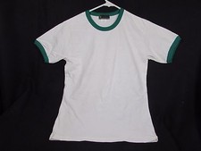 KIDS Youth Boys Licensed John Deere Shirt MEDIUM 100 COTTON WHITE  GREEN TRIM