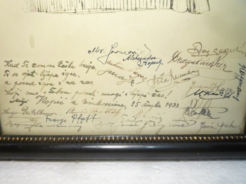 BESONDERE ANTIKE KARIKATUR ZEICHNUNG SCHACHSPIELER VINKOVCI 1933 KROATIEN JUDEN - Bild 2 von 8
