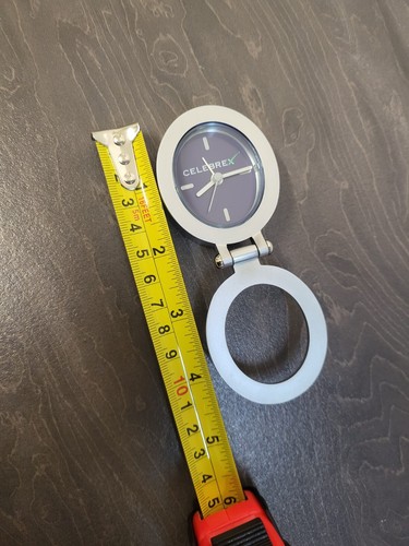 Travel Alarm Clock Miniture Silver metal With Stand Unique Rare H5cm CELEBREX - Picture 2 of 24