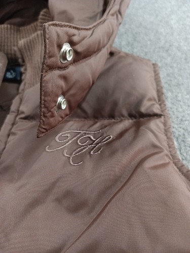Tommy Hilfiger Brown Puffer Vest Size S 6-7 Detachable Hood Unisex Full Zip - Picture 4 of 12