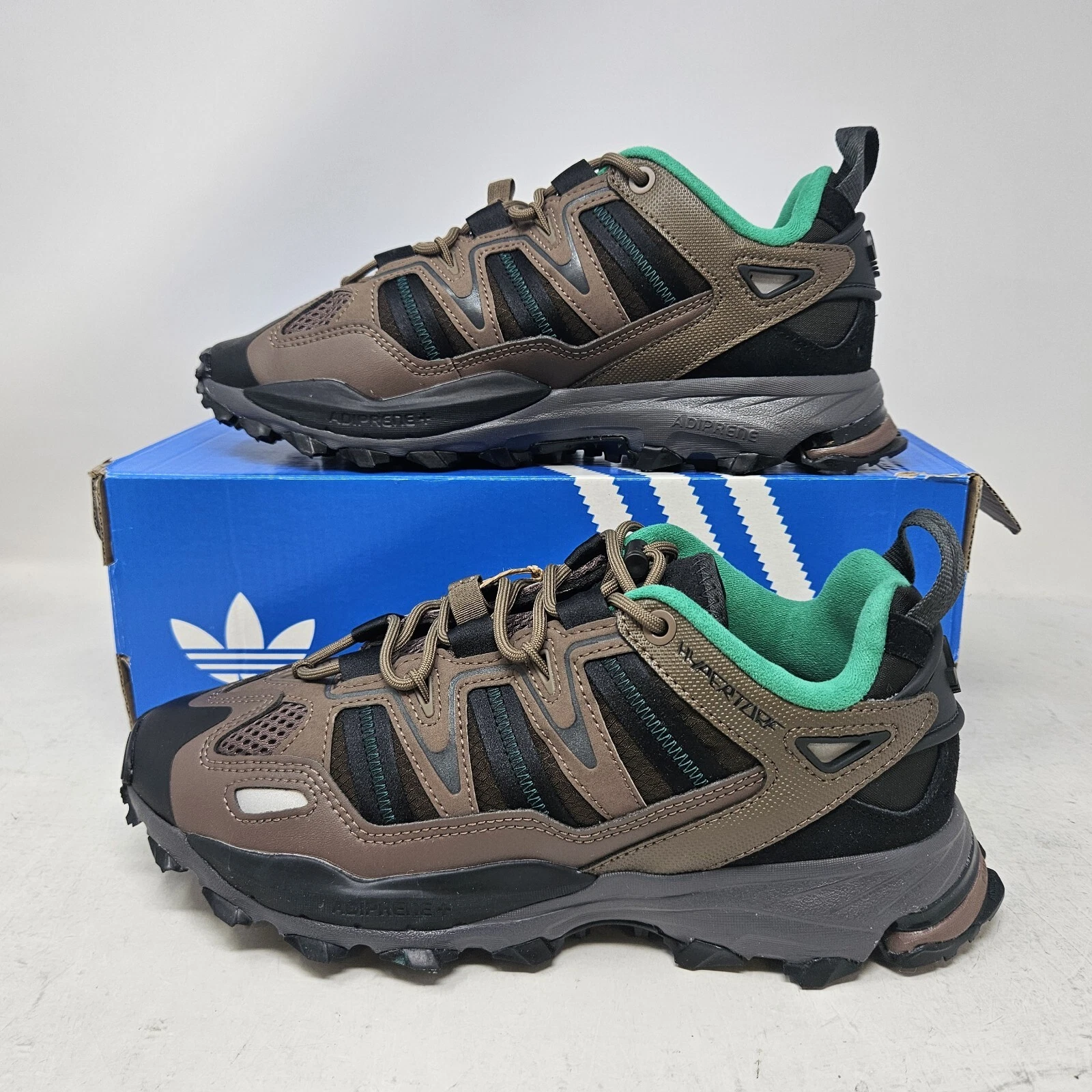 Adidas Hyperturf Brown Black Hiking Trail Shoes / HQ6606 / Mens 7 , Wmns 8