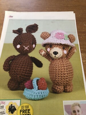 Osterumzug, Teddy & Hase Spielzeug Häkelanleitung, DK/Aran, Amigurumi