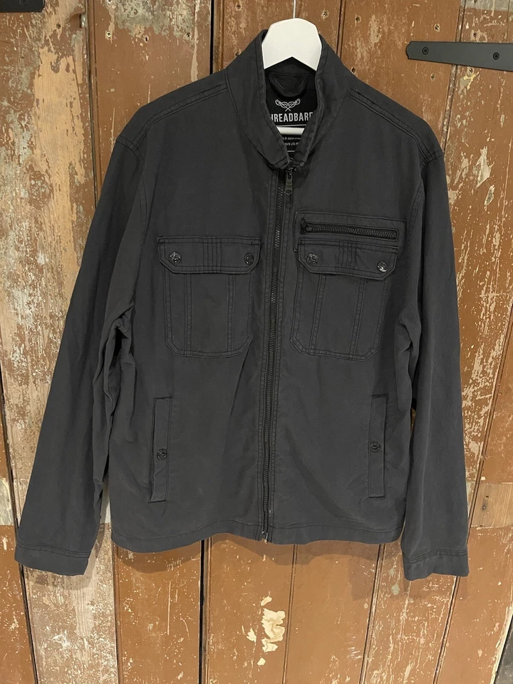 Threadbare Jacket Coat Men's Size XL Cotton Blue Full Zip Pockets High Neck - Image 2 of 4