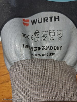 Pair of Wurth & MadGrip Nit Nitrile Coated  Gloves Sz 10 XLG. Cut resist/Wproof.