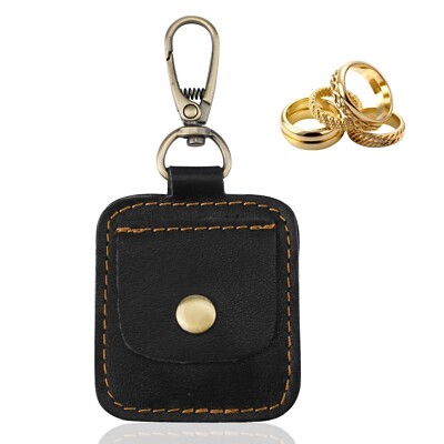 Leather Ring Bag, Leather Ring Box Wedding Ring Pouch Engagement Ring Case Je...