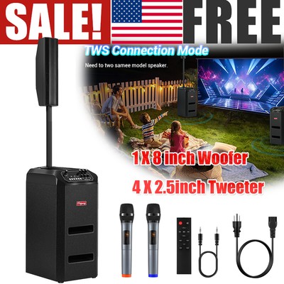 Full DJ System w/ 8  Powered Subwoofer 2.5  Tweeter BT Line Array Speaker 5000W