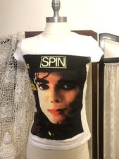 VINTAGE MICHAEL JACKSON SPIN MAGAZINE T SHIRT BABY TEE USA MADE SMALL NWT NOS