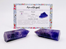 Amethyst Natural Brazilian Quartz Crystal Point Wand Obelisk Stone Healing 5cm