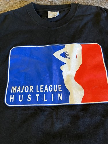 C Port and Company T-Shirt Adult Size M Black Major League Hustlin VTG - Picture 3 of 9