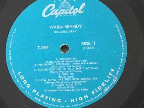 DELORES GRAY - Wam Brandy ~ CAPITOL 897 {nice orig} w/Sid Feller Orchestra RARE - Picture 5 of 5