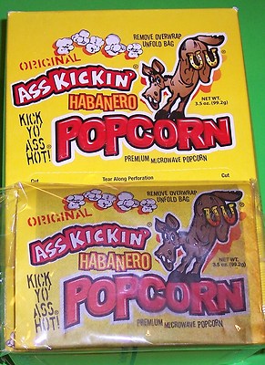 ASS KICKIN' HABANERO POPCORN,12 PACK, 3.5 OZ. BAGS,SNACK WITH A KICK, TRY TODAY!