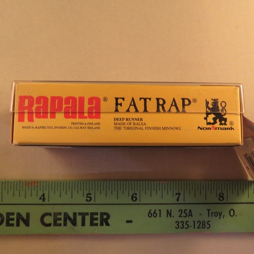 Vintage Rapala Wood Fat Rap FR-5 P Perch Deep Runner NOS Ireland Lure Fishing - Picture 3 of 4