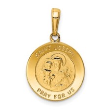 14K Yellow Gold Saint Joseph Medal Pendant M1505