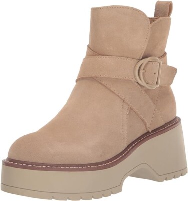 Blondo Women's Giovanni Waterproof Platform Boots Size 9 1/2 Sand Suede