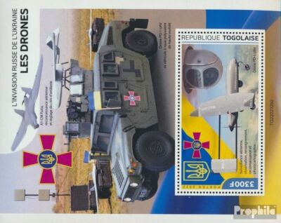 Prophila Briefmarken Block2 – Togo 2022 Ukrainische Luftwaffe, Postfrisch MNH