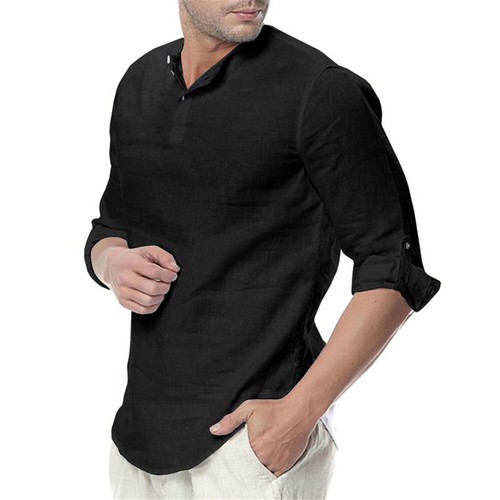 Camisas de Hombre de Vestir de Hilo de Elegantes Para Camisetas Manga Larga - 第 12/17 張圖片