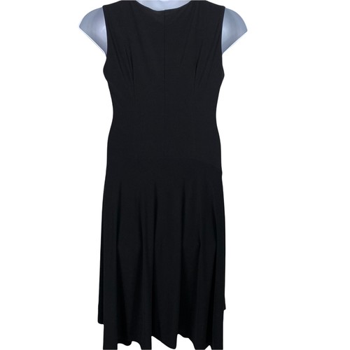 DKNY Size Medium Dress Black Sleeveless V Neck High Low Midi Dress Womens NEW - Picture 3 of 6
