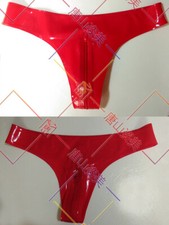 Latex Briefs women latex underwear crotch zip two way zip