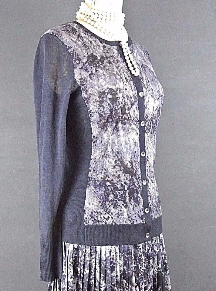 Jones New York Cárdigan Tejido Chaqueta Petite M Azul Marino PM NUEVO Foto 3 de 3