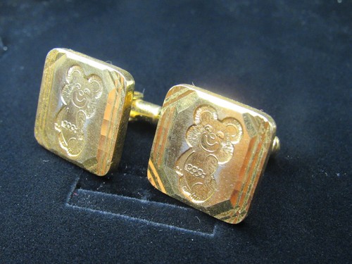 BEAR Symbol World Olympic Games 1980 Moscow Vintage Soviet MEN'S Cufflinks - Picture 3 of 13
