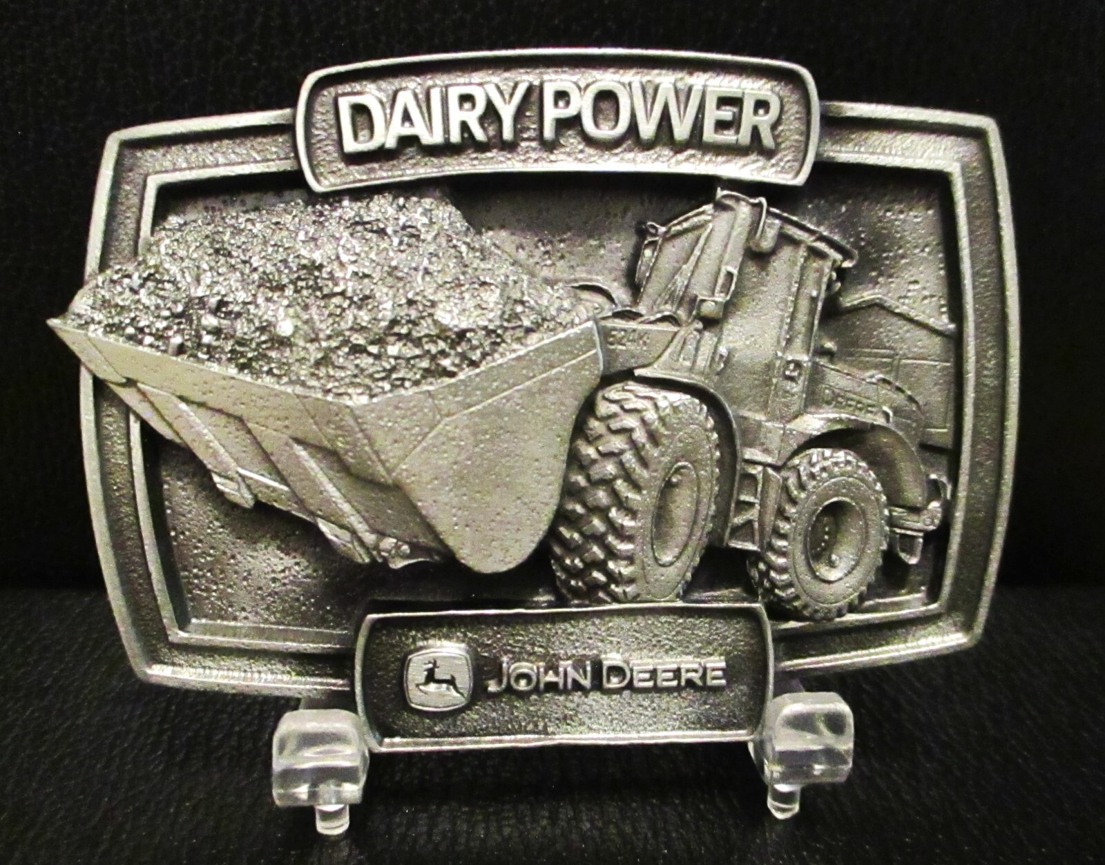 John Deere Dairy Power 524K Wheel Loader Pewter Belt Buckle Limited Edition JD