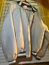 Vintage Shilo Inn SLC,Utah Bomber Jacket Grey Button Up Size XL Made in the USA