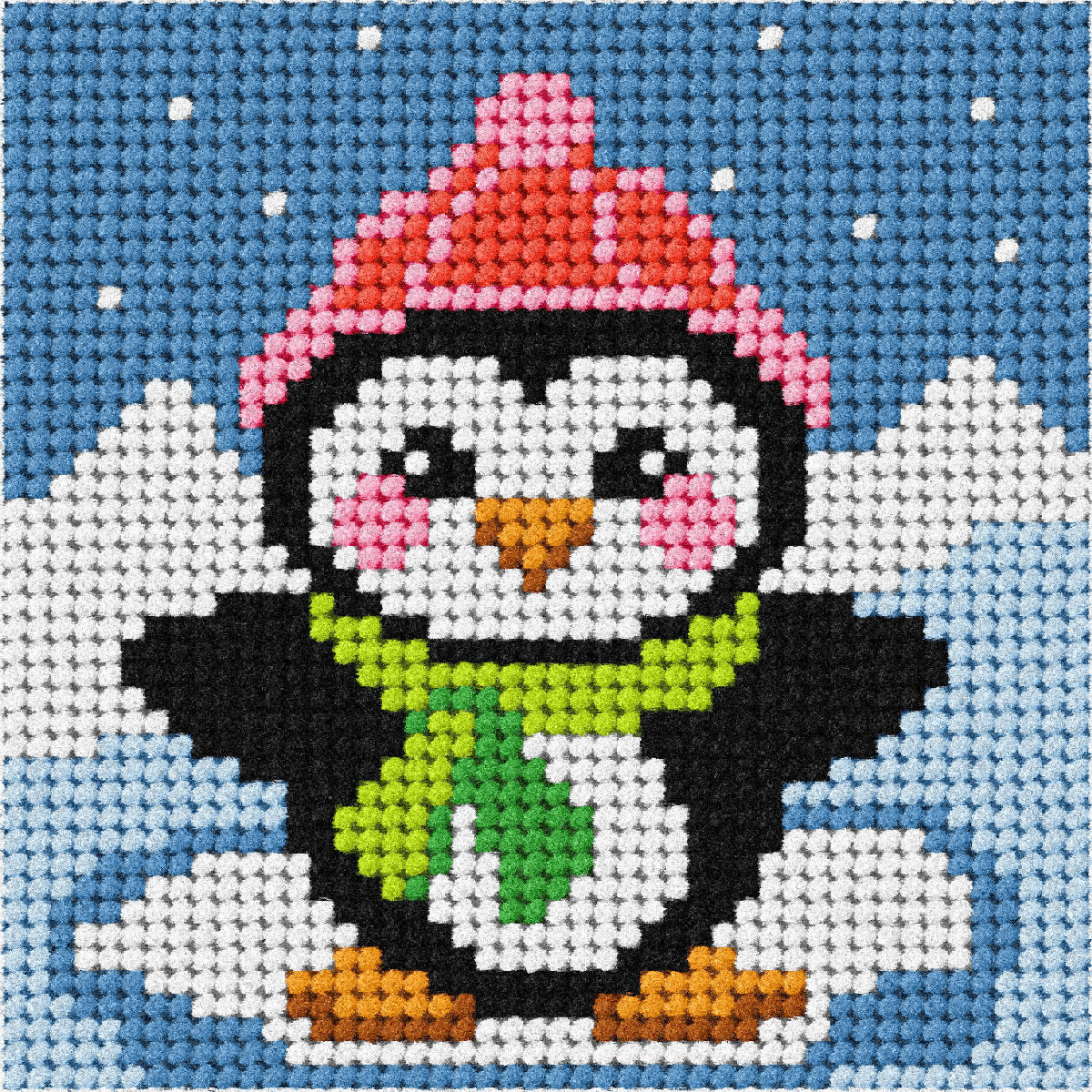 Orchidea Needlepoint Kit: My First Embroidery: Mini: Penguin - Image 2