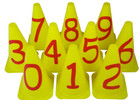 Indoor Sports 0-9 Numbered Cones Set 23cm Set of 10