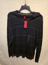 Alfani Men's Slim Fit Knit Table Black Sweater XL New with Tags - Black Ice HTR