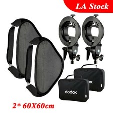 US 2 Godox 60x60cm Softbox With S-type Bracket Holder For Camera Speedlite Flash