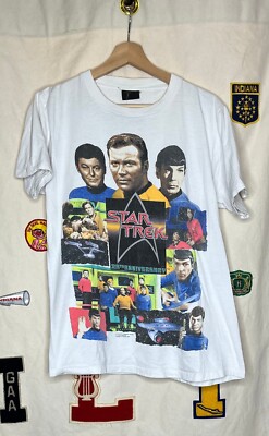 Vintage 25th Anniversary Star Trek CBS TV Promo Changes White T-Shirt: L