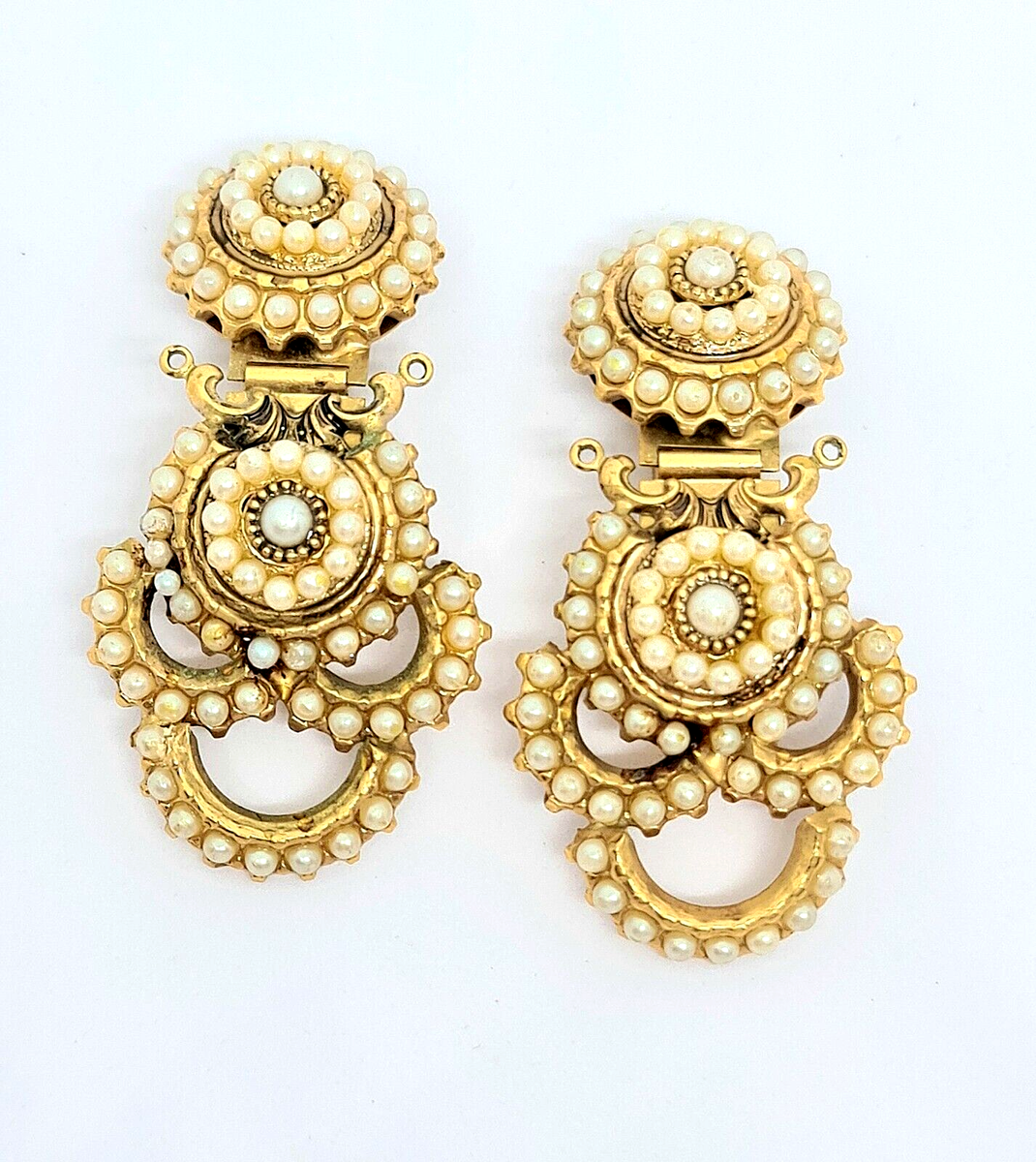 Gorgeous Gold Tone Rossi Alloy Jewelry Italy Vintage Clips