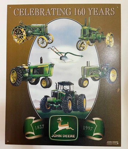 Vintage Style Celebrating 160 Years John Deere Metal TIN SIGN 16"x12.5"