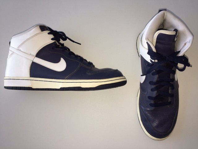 white nike dunks high