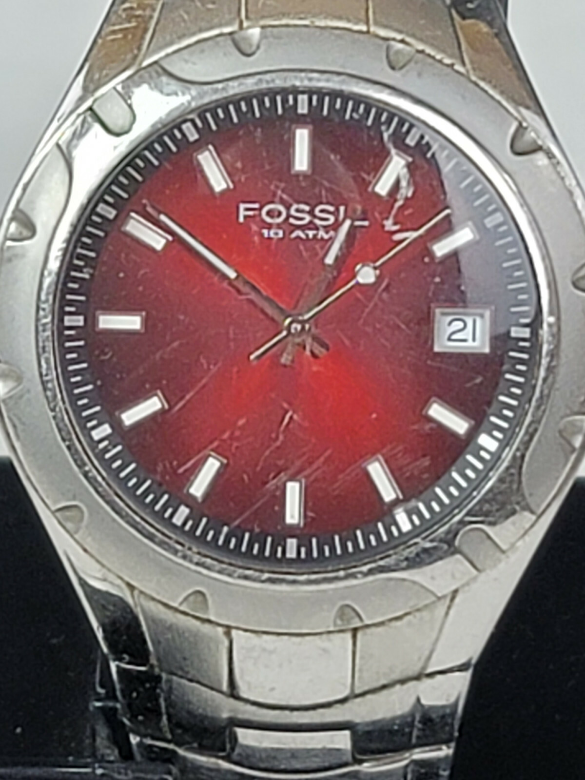 Mens Fossil Blue Watch Am-4056 Round 