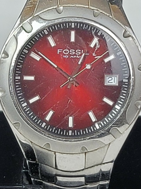 Mens Fossil Blue Watch Am-4056 Round 