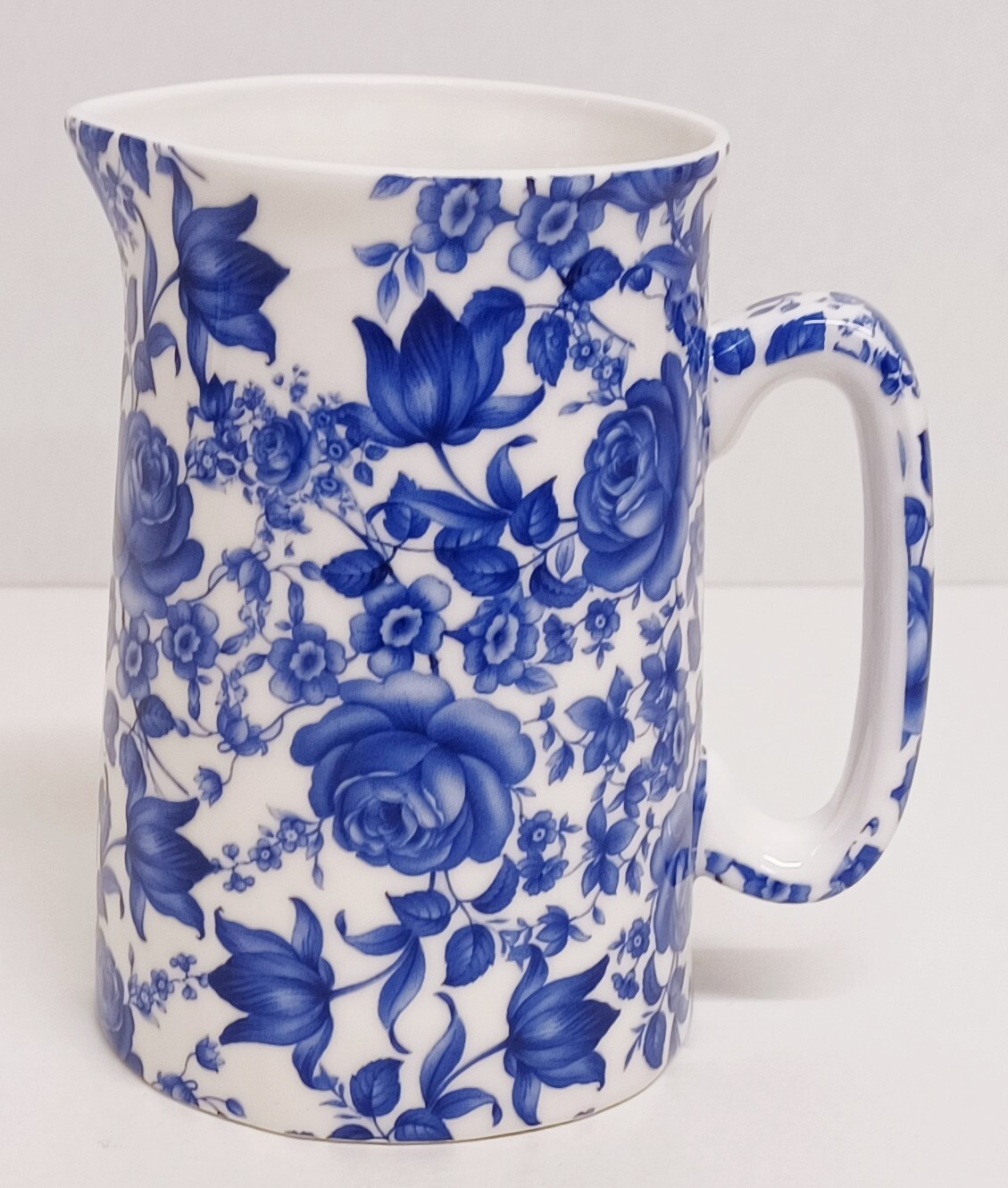 Delf Blue Half Pint Jug Fine China Blue Flowers Floral 285 ml Pitcher Decor UK